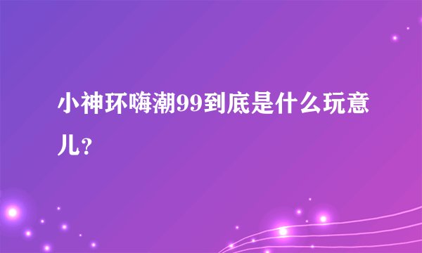 小神环嗨潮99到底是什么玩意儿?