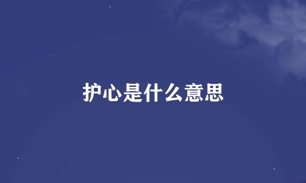 护心是什么意思