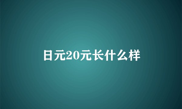 日元20元长什么样