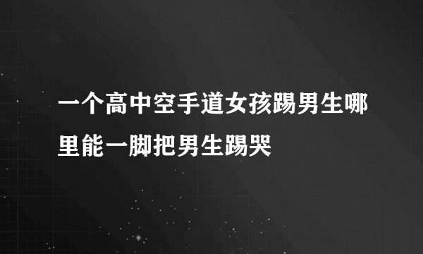 一个高中空手道女孩踢男生哪里能一脚把男生踢哭