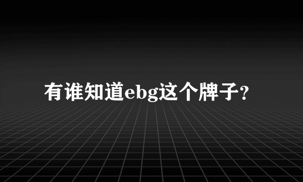 有谁知道ebg这个牌子?