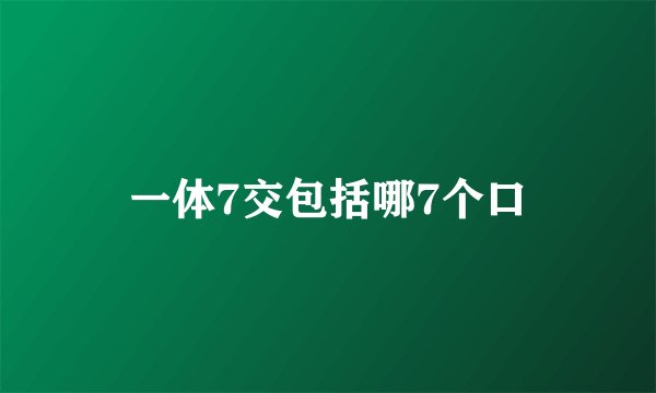 一体7交包括哪7个口