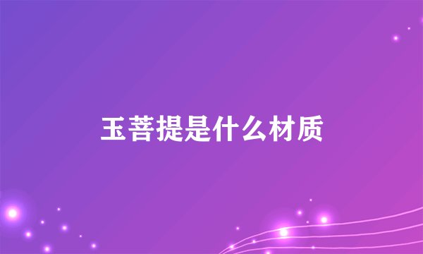 玉菩提是什么材质