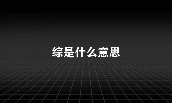 综是什么意思