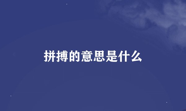 拼搏的意思是什么