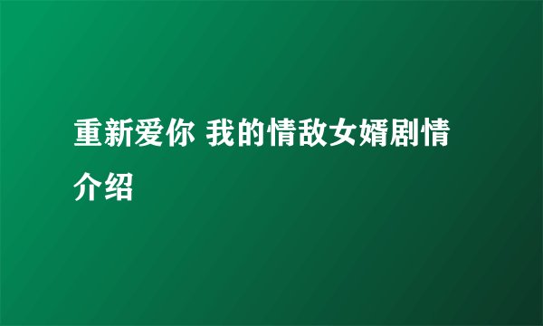 重新爱你 我的情敌女婿剧情介绍