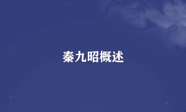 秦九昭概述