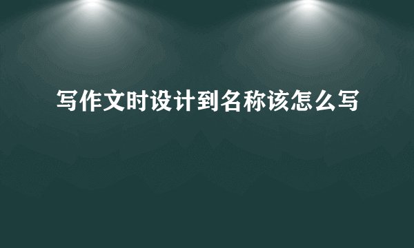 写作文时设计到名称该怎么写