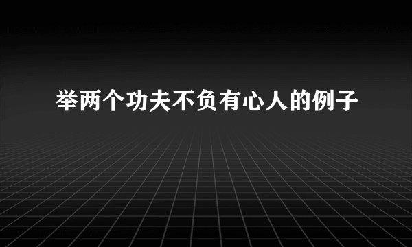举两个功夫不负有心人的例子