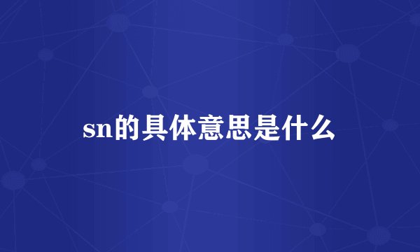 sn的具体意思是什么