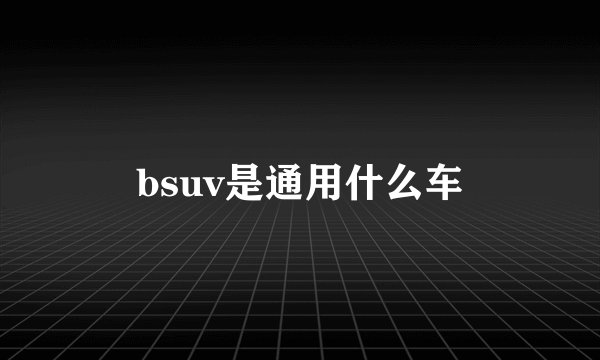 bsuv是通用什么车