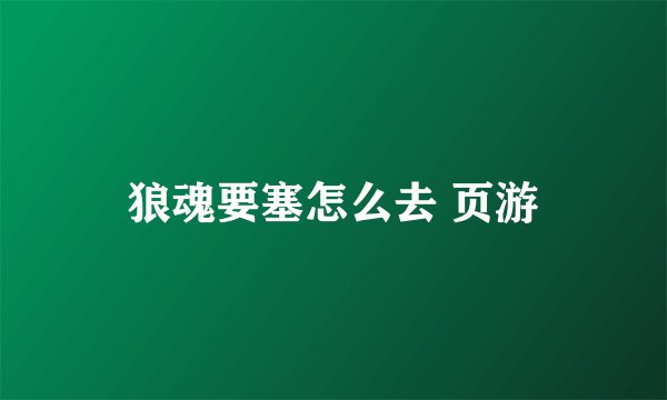 狼魂要塞怎么去 页游