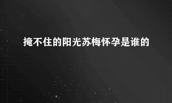掩不住的阳光苏梅怀孕是谁的