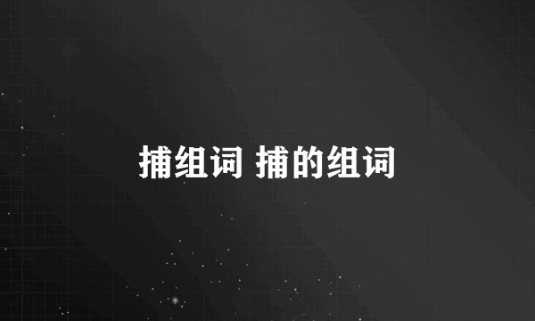 捕组词 捕的组词