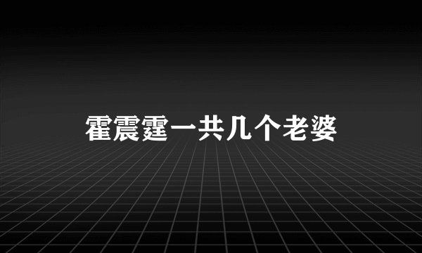 霍震霆一共几个老婆