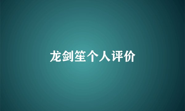 龙剑笙个人评价