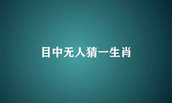 目中无人猜一生肖