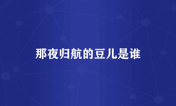 那夜归航的豆儿是谁