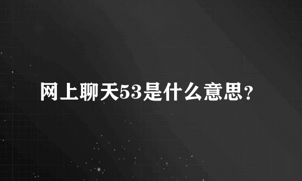 网上聊天53是什么意思？