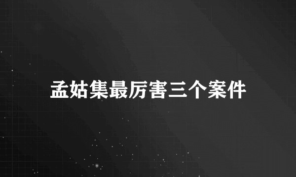 孟姑集最厉害三个案件