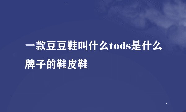 一款豆豆鞋叫什么tods是什么牌子的鞋皮鞋