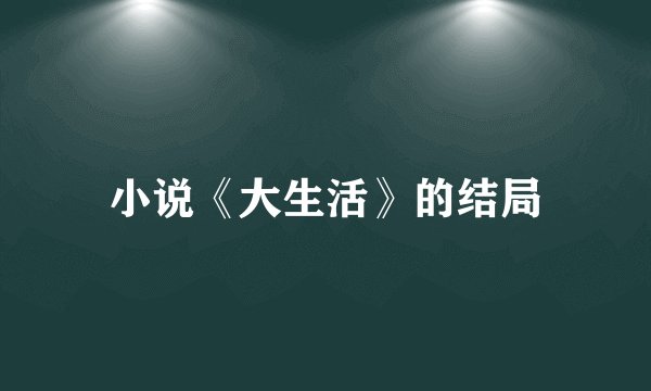 小说《大生活》的结局
