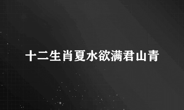 十二生肖夏水欲满君山青
