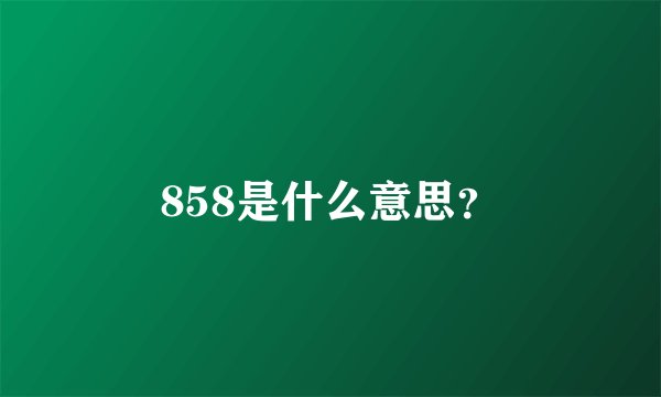 858是什么意思？