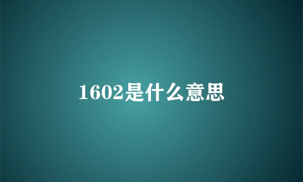 1602是什么意思