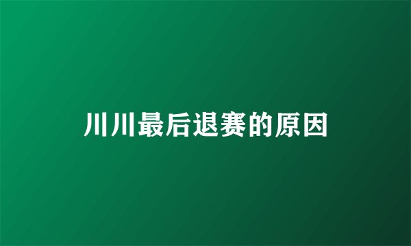 川川最后退赛的原因