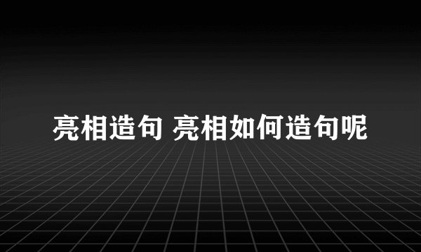 亮相造句 亮相如何造句呢