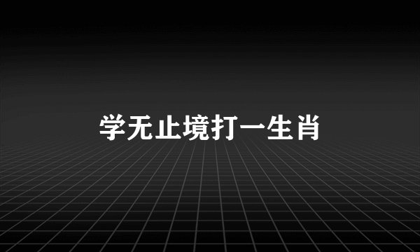 学无止境打一生肖