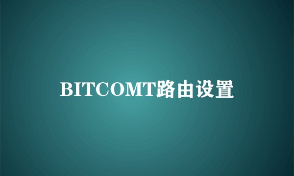 BITCOMT路由设置