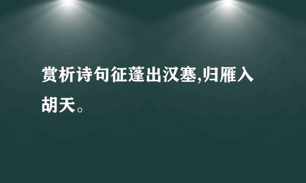 赏析诗句征蓬出汉塞,归雁入胡天。