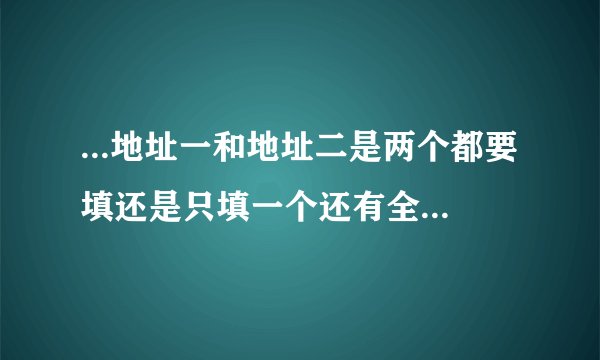...地址一和地址二是两个都要填还是只填一个还有全名填什么