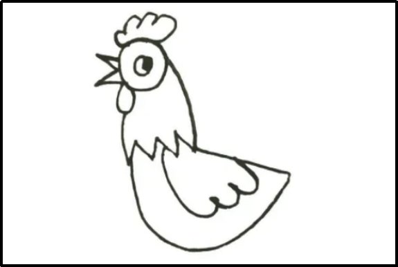 简笔公鸡的画法