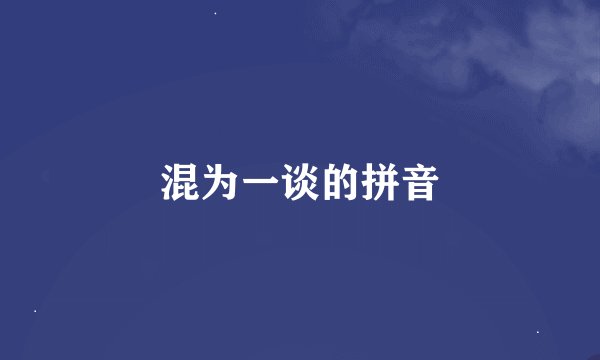 混为一谈的拼音