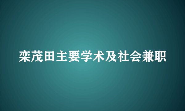 栾茂田主要学术及社会兼职