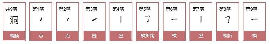 洞的笔顺