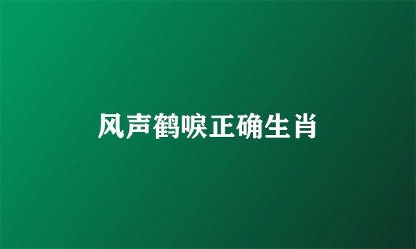 风声鹤唳正确生肖