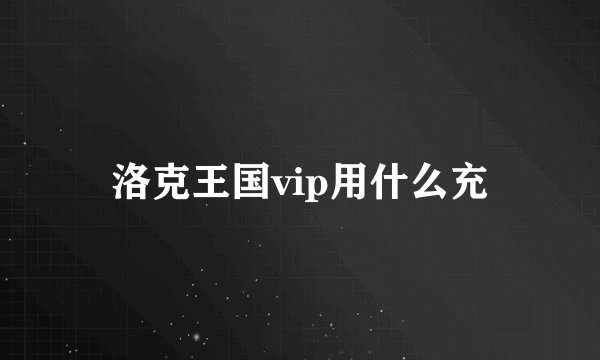 洛克王国vip用什么充