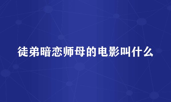 徒弟暗恋师母的电影叫什么