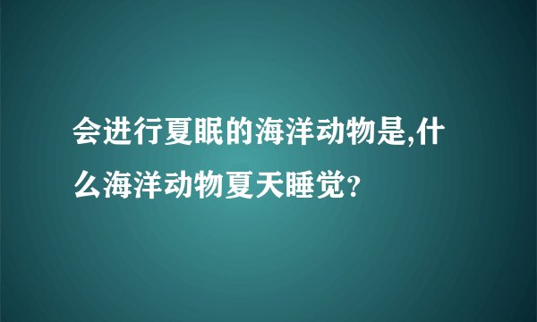 会进行夏眠的海洋动物是,什么海洋动物夏天睡觉?