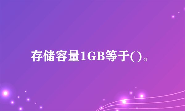 存储容量1GB等于()。