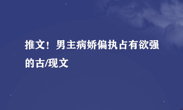 推文!男主病娇偏执占有欲强的古/现文
