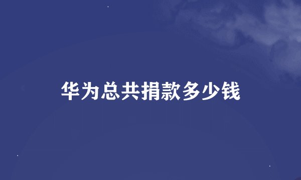 华为总共捐款多少钱