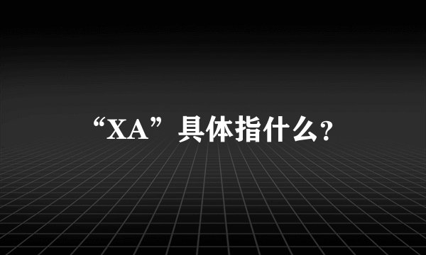 “XA”具体指什么？