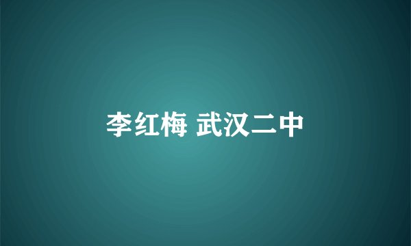 李红梅 武汉二中
