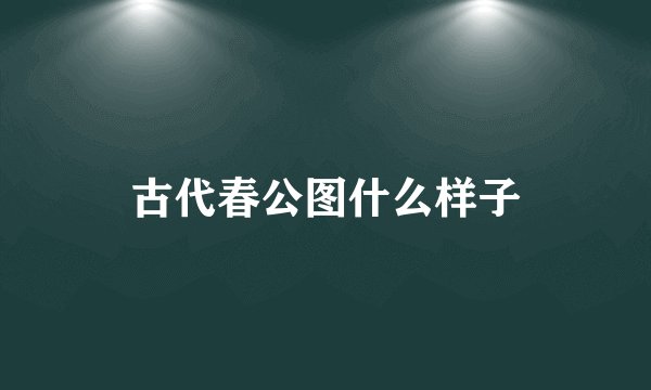 古代春公图什么样子