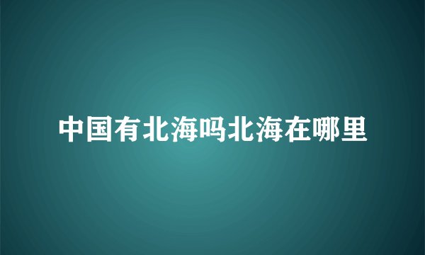 中国有北海吗北海在哪里